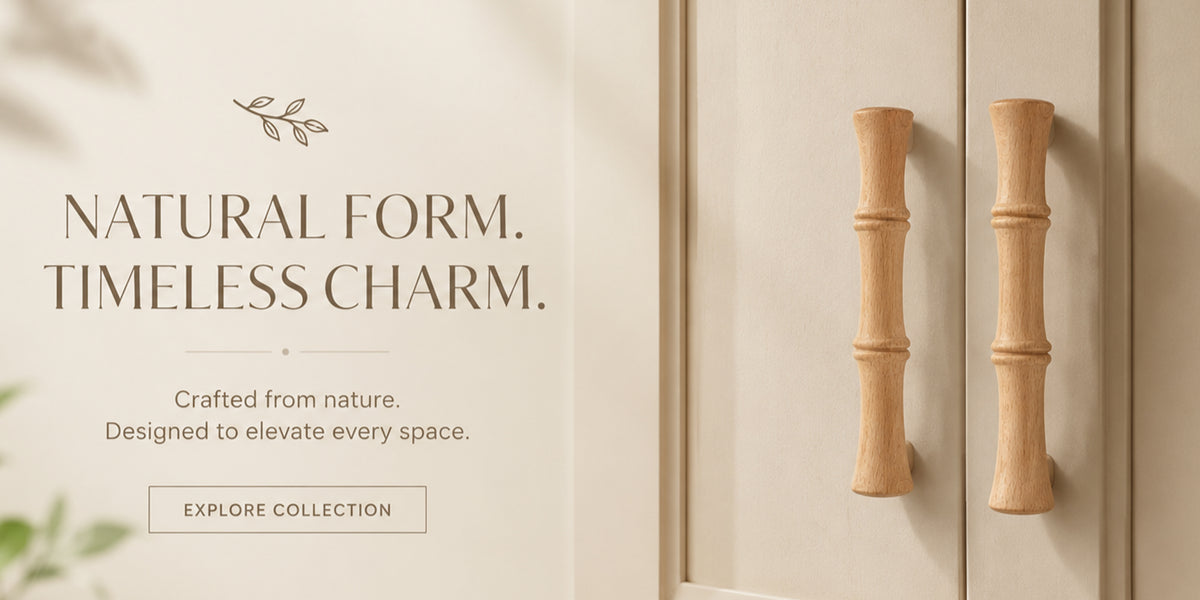 Natural wooden bamboo-style handles — timeless charm