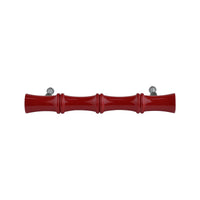 Cherry Red Bamboo-Style Turned Wood Bar Pull – Painted Cabinet Handle