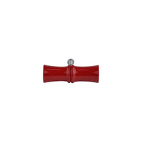 Cherry Red Bamboo-Style Turned Wood Bar Pull – Compact Painted Cabinet Handle