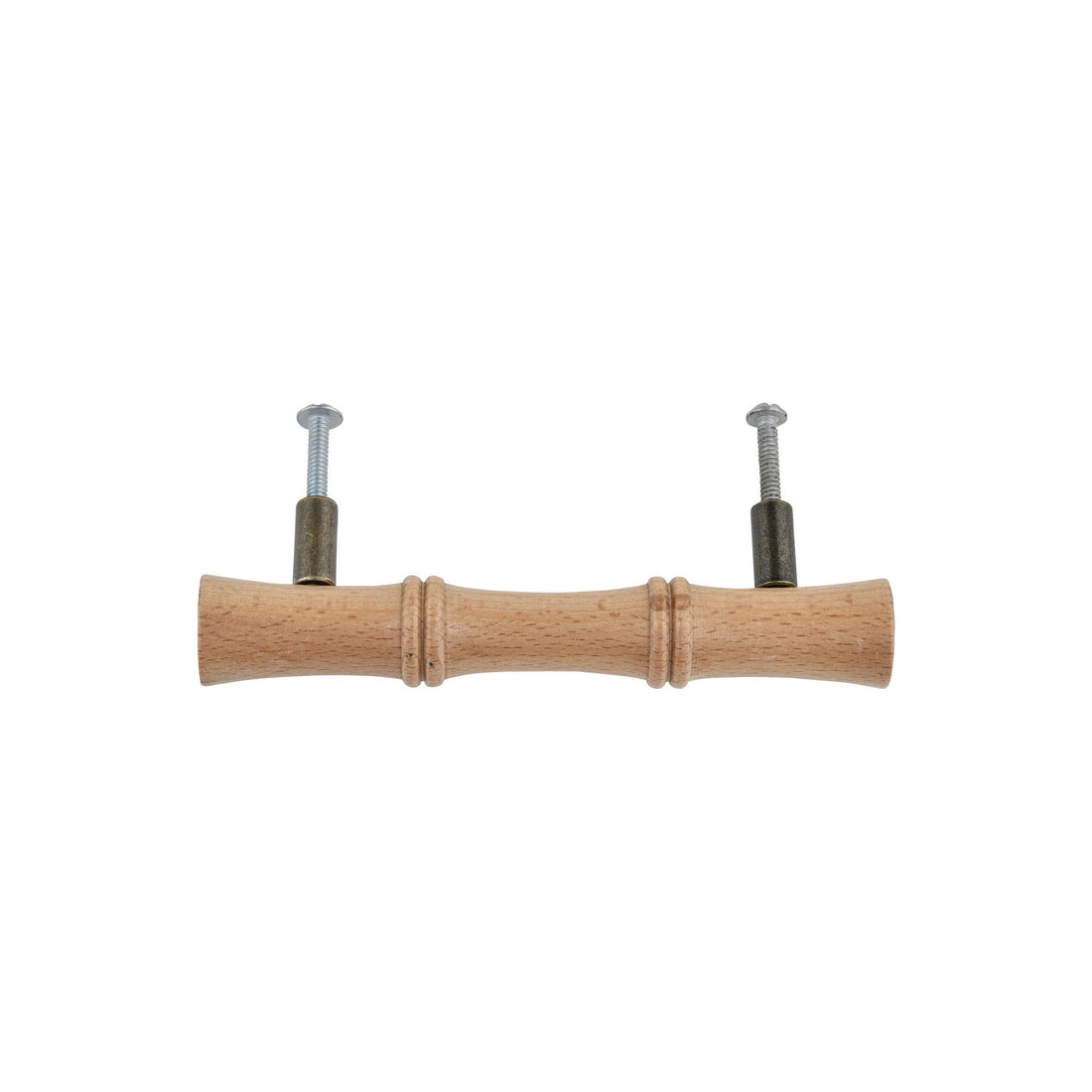 Bamboo-Style Turned Wood Bar Handle – Natural Beech Cabinet Pull