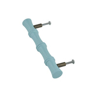 Powder blue bamboo-style bar pull, angled detail