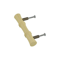 Ivory cream bamboo-style bar pull with mounting bolts