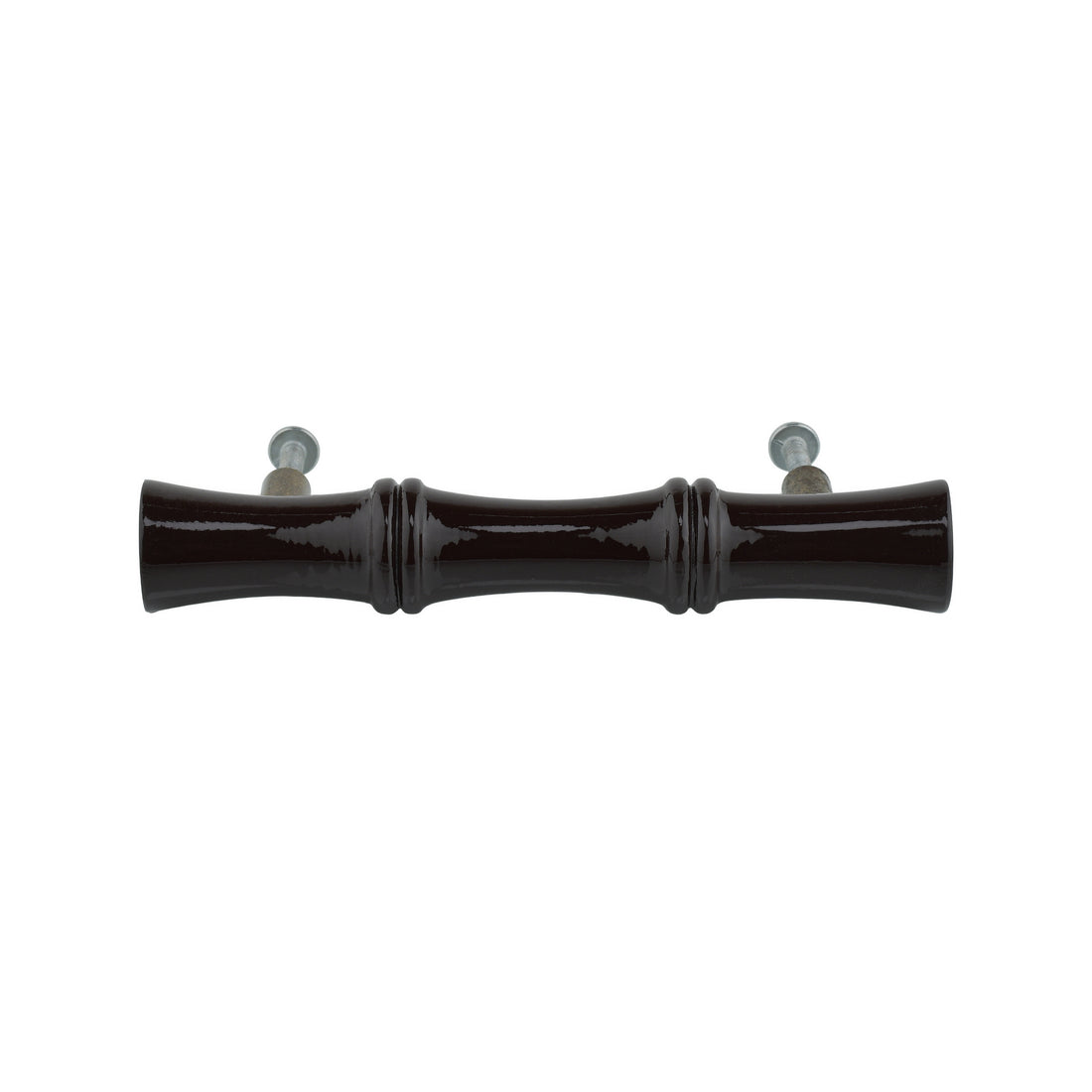 Black Bamboo-Style Turned Wood Bar Pull – Painted Cabinet Handle