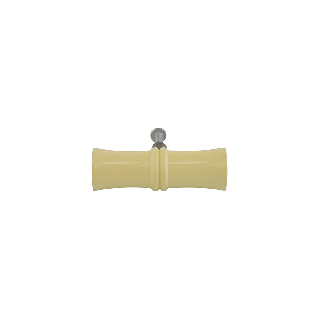 Ivory Cream Bamboo-Style Turned Wood Cabinet Knob – Painted Drawer Knob