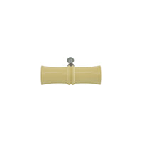 Ivory cream bamboo-style turned wood cabinet knob, side view