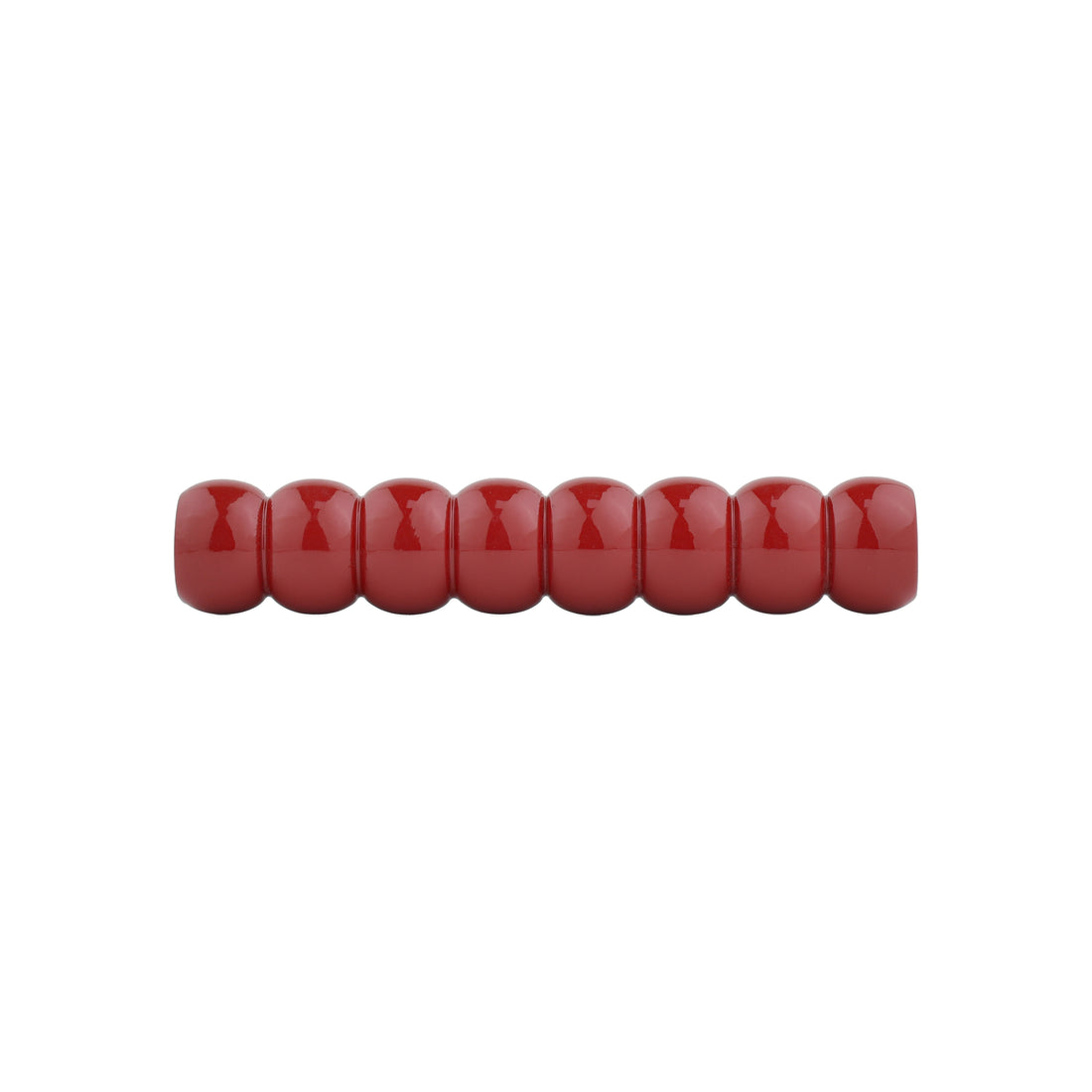 Cherry Red Beaded Turned Wood Bar Pull – Compact Painted Cabinet Handle