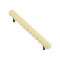 Ivory cream beaded bar pull, angled view