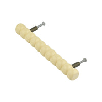 Long ivory cream beaded bar pull with mounting bolts