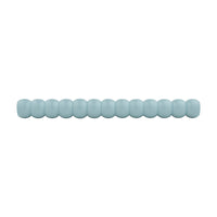 Powder blue beaded turned wood bar pull, side view