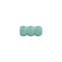 Mint green beaded turned wood cabinet knob, side view