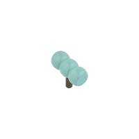 Mint green beaded knob, angled view