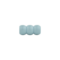 Powder blue beaded turned wood cabinet knob, side view