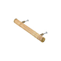 Chunky woven cane bar pull with brass caps