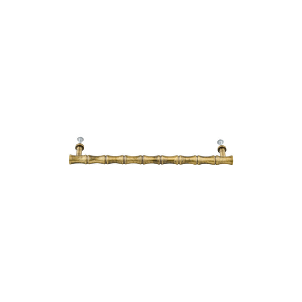 Antique Brass Bamboo-Style Bar Pull – Compact Cabinet Handle