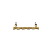 Antique Brass Bamboo-Style Bar Pull – Compact Cabinet Handle