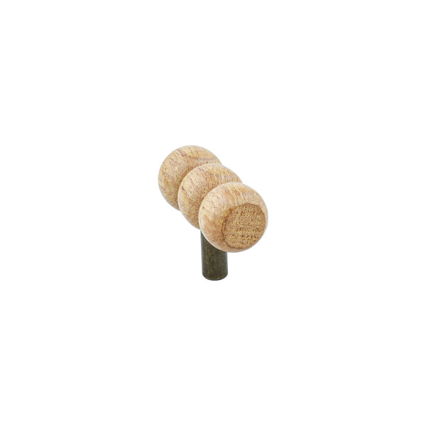 Natural Wood Beaded Cabinet Knob – Turned Beech Drawer Knob