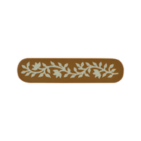 Caramel & Ivory floral inlay cabinet pull – front view