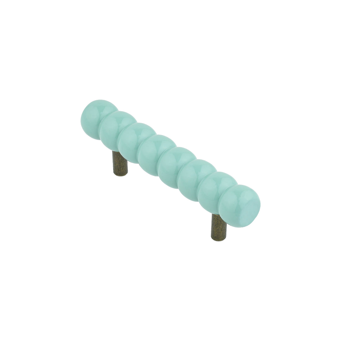 Seafoam Bamboo-Style Turned Wood Bar Pull – Painted Cabinet Handle