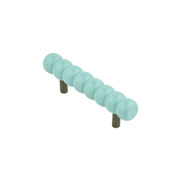 Seafoam Bamboo-Style Turned Wood Bar Pull – Painted Cabinet Handle