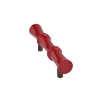Cherry Red Bamboo-Style Turned Wood Bar Pull – Painted Cabinet Handle