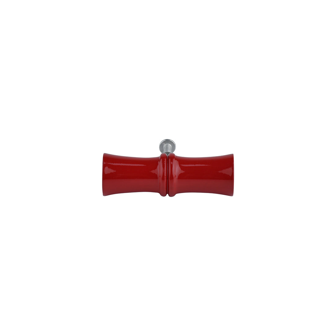 Cherry Red Bamboo-Style Turned Wood Bar Pull – Compact Painted Cabinet Handle