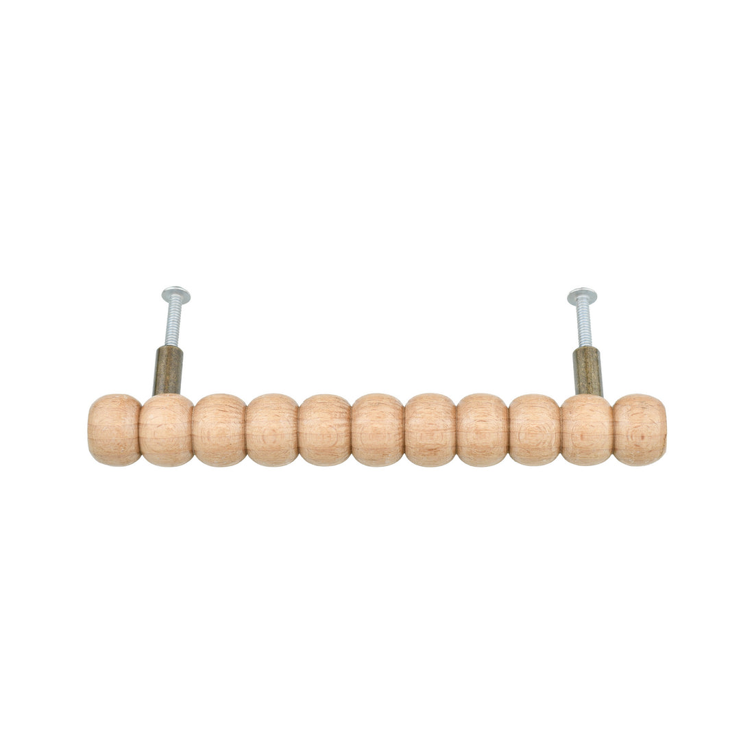 Natural Wood Beaded Bar Pull – Turned Beech Cabinet Handle