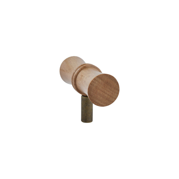 Natural Wood Round Cabinet Knob – Turned Beech Drawer Pull