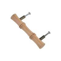 Bamboo-style turned wood bar handle angled view