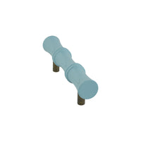 Powder blue bamboo-style bar pull, angled view
