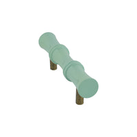 Mint green bamboo-style bar pull, angled view
