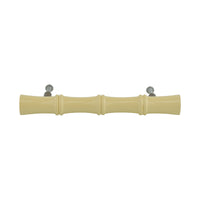 Ivory cream long bamboo-style turned wood bar pull, side view