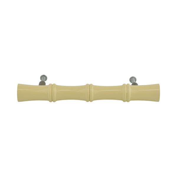 Ivory Cream Bamboo-Style Turned Wood Bar Pull – Long Painted Cabinet Handle