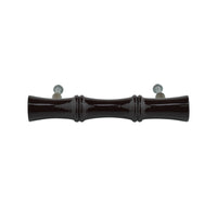 Black bamboo-style turned wood bar pull, side view