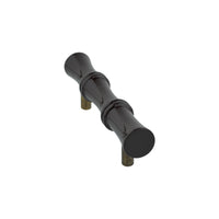 Black bamboo-style bar pull, angled view