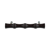 Black long bamboo-style turned wood bar pull, side view