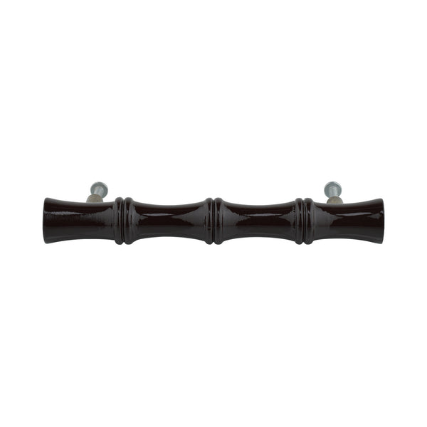 Black Bamboo-Style Turned Wood Bar Pull – Long Painted Cabinet Handle