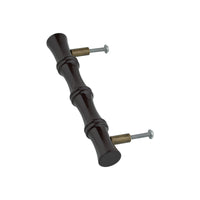 Black long bamboo-style bar pull with mounting bolts