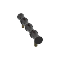 Black long bamboo-style bar pull, angled view