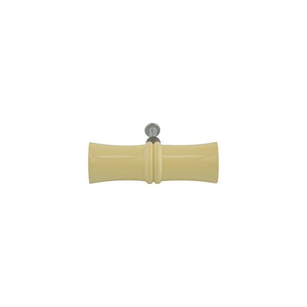 Ivory Cream Bamboo-Style Turned Wood Cabinet Knob – Painted Drawer Knob