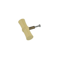 Ivory cream bamboo-style knob with mounting bolt