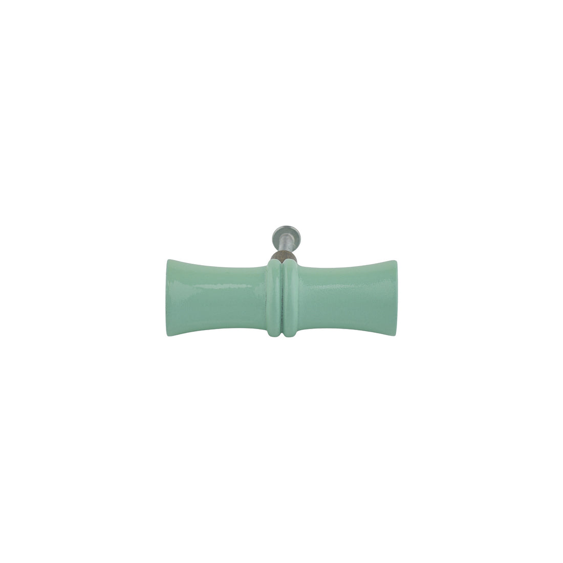 Mint Green Bamboo-Style Turned Wood Cabinet Knob – Painted Drawer Knob