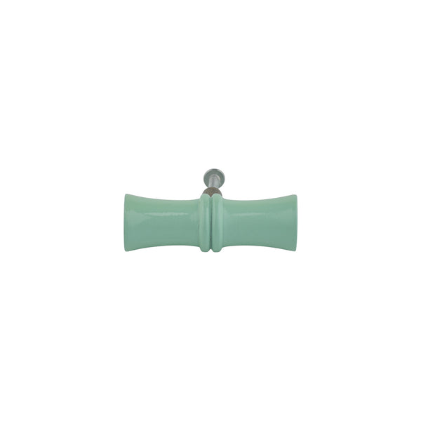 Mint Green Bamboo-Style Turned Wood Cabinet Knob – Painted Drawer Knob
