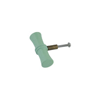 Mint green bamboo-style knob with mounting bolt