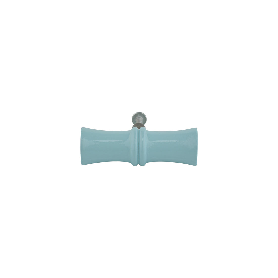 Powder Blue Bamboo-Style Turned Wood Cabinet Knob – Painted Drawer Knob