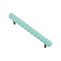 Turquoise beaded bar pull, angled view