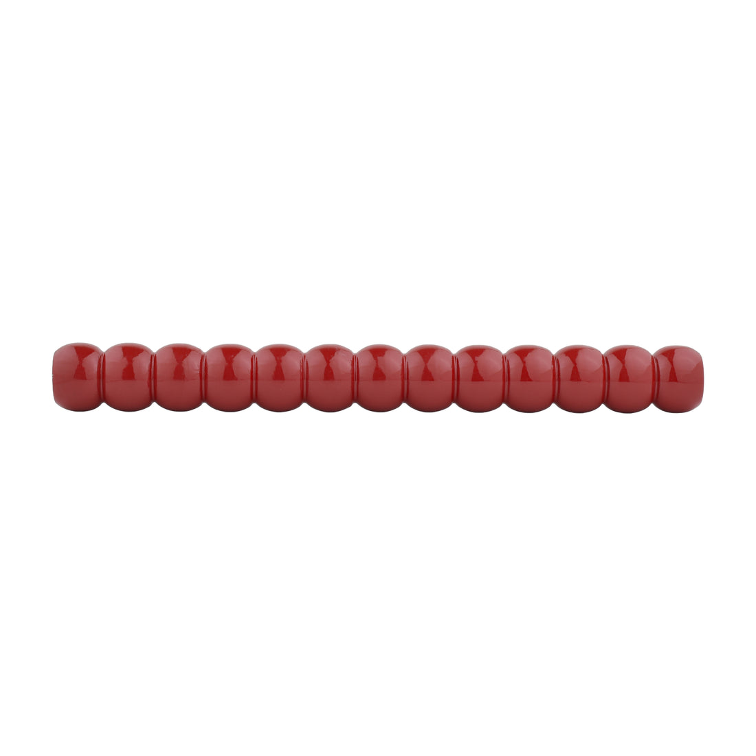 Cherry Red Beaded Turned Wood Bar Pull – Long Painted Cabinet Handle