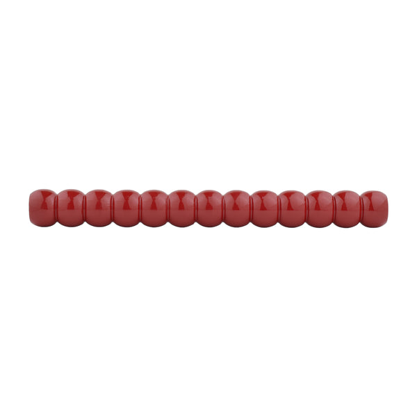Cherry Red Beaded Turned Wood Bar Pull – Long Painted Cabinet Handle