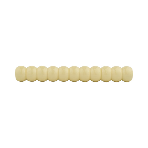 Ivory Cream Beaded Turned Wood Bar Pull – Long Painted Cabinet Handle