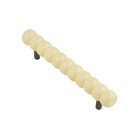 Long ivory cream beaded bar pull, angled view