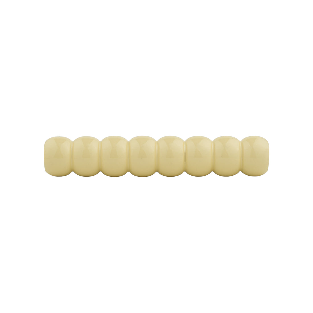 Ivory Cream Beaded Turned Wood Bar Pull – Compact Painted Cabinet Handle